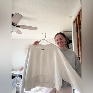 Nike White Cropped Crewneck